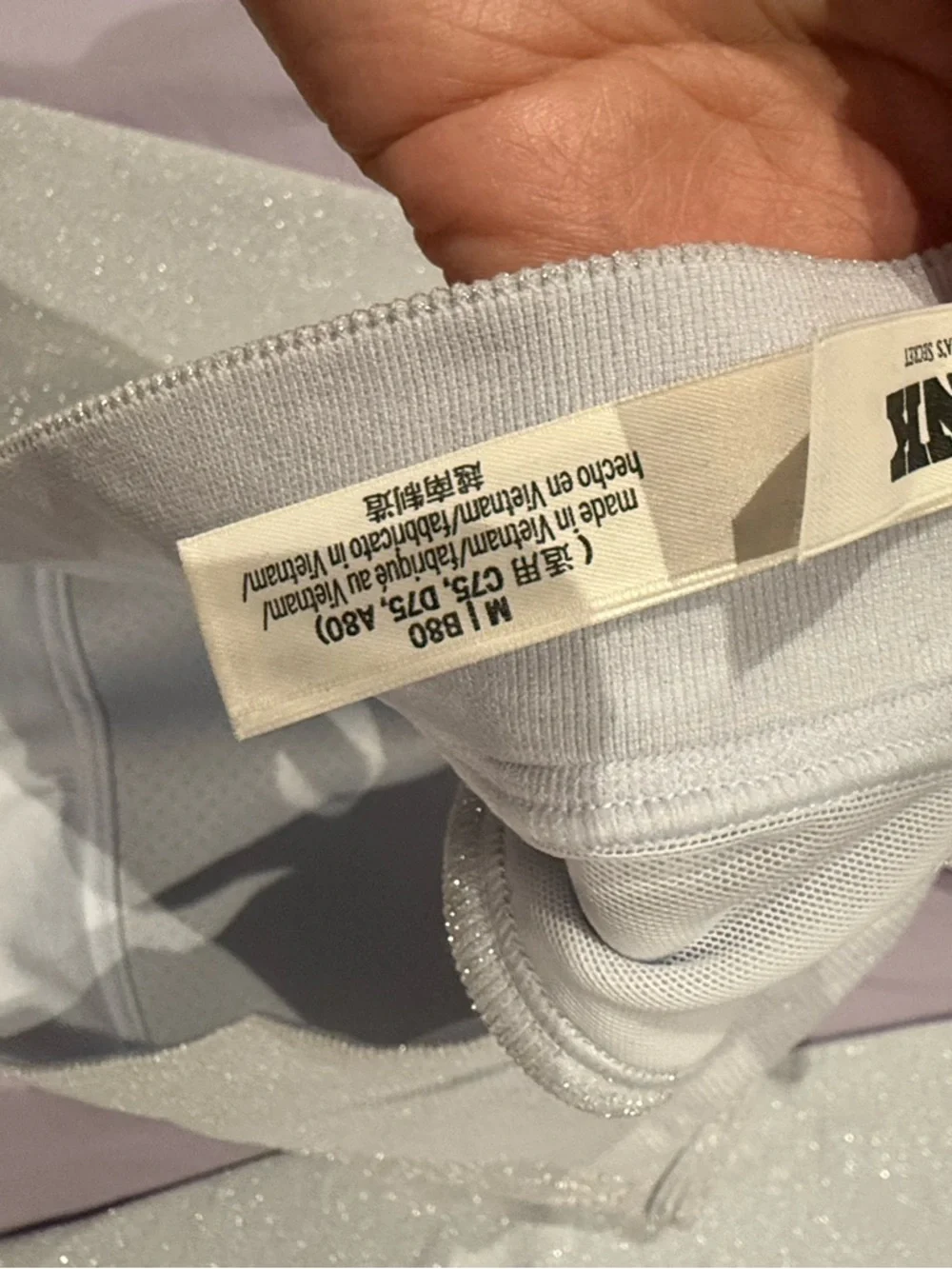 Victoria’s Secret Pink Silver&baby blue  Shimmer Sports Bra & Leggings Set - Picture 9 of 10